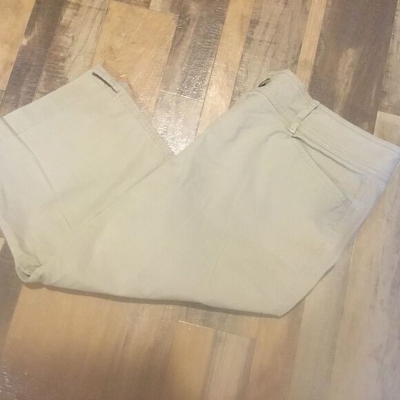 NWOT Eddie Bauer Brand Kaki Colored Capris Women’s Size 16. - Picture 4 of 14